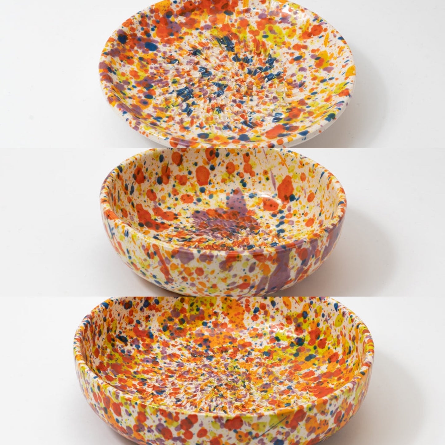 Confetti Ceramic Garlic Grater Plate and Bowls 3 sizes