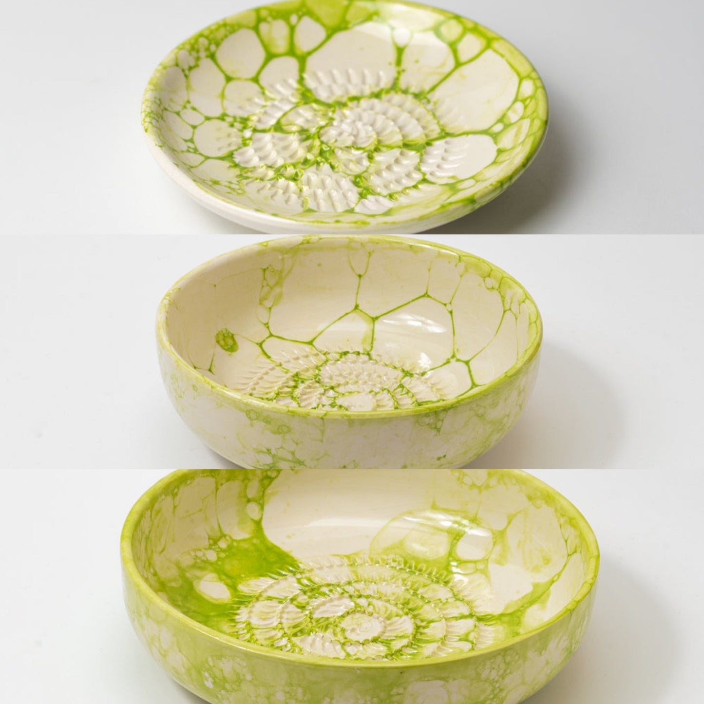 Lily Pad Ceramic Garlic Grater Plate and Bowls 3 sizes
