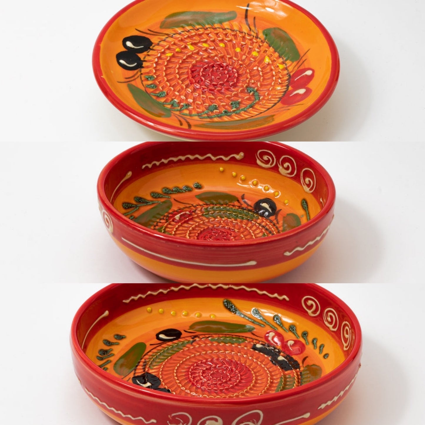 Red Olive Ceramic Garlic Grater Plate and Bowls 3 sizes