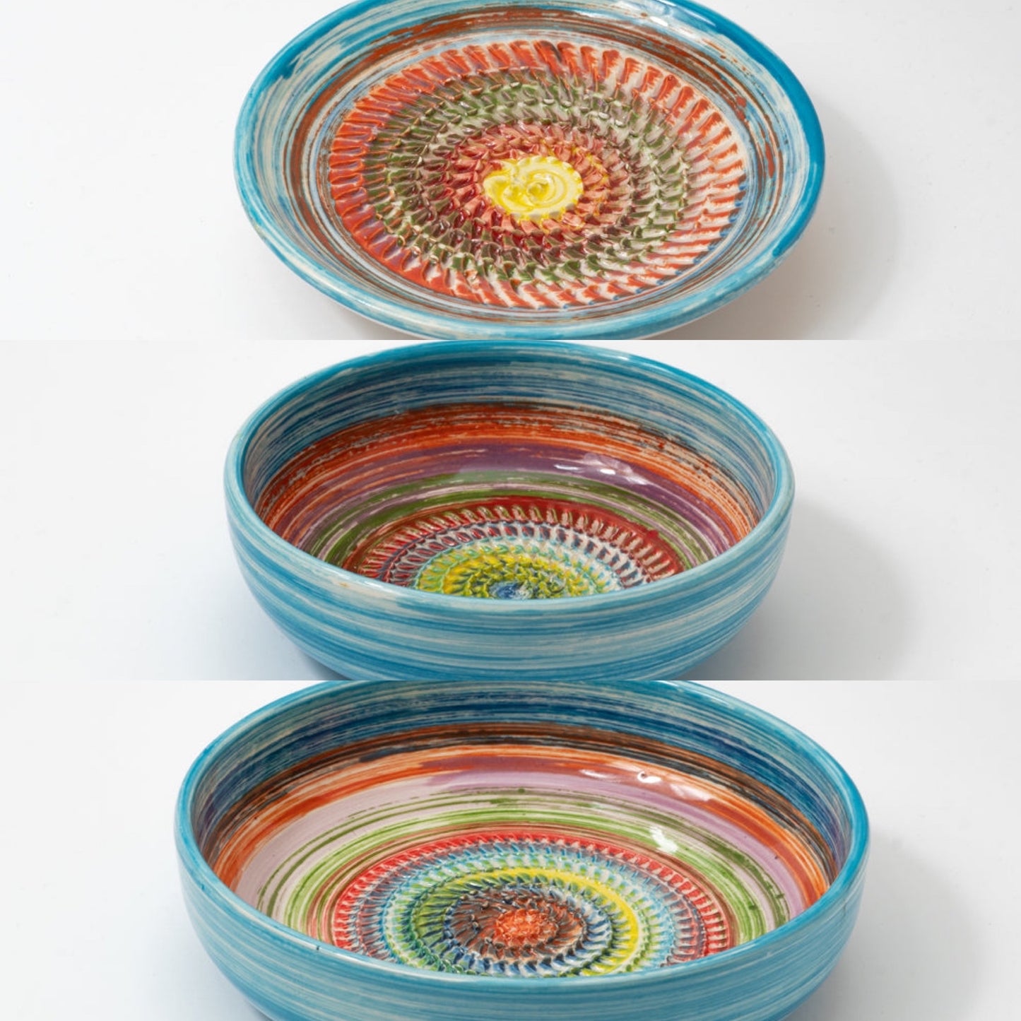 Sunset Ceramic Garlic Grater Plate and Bowls 3 sizes