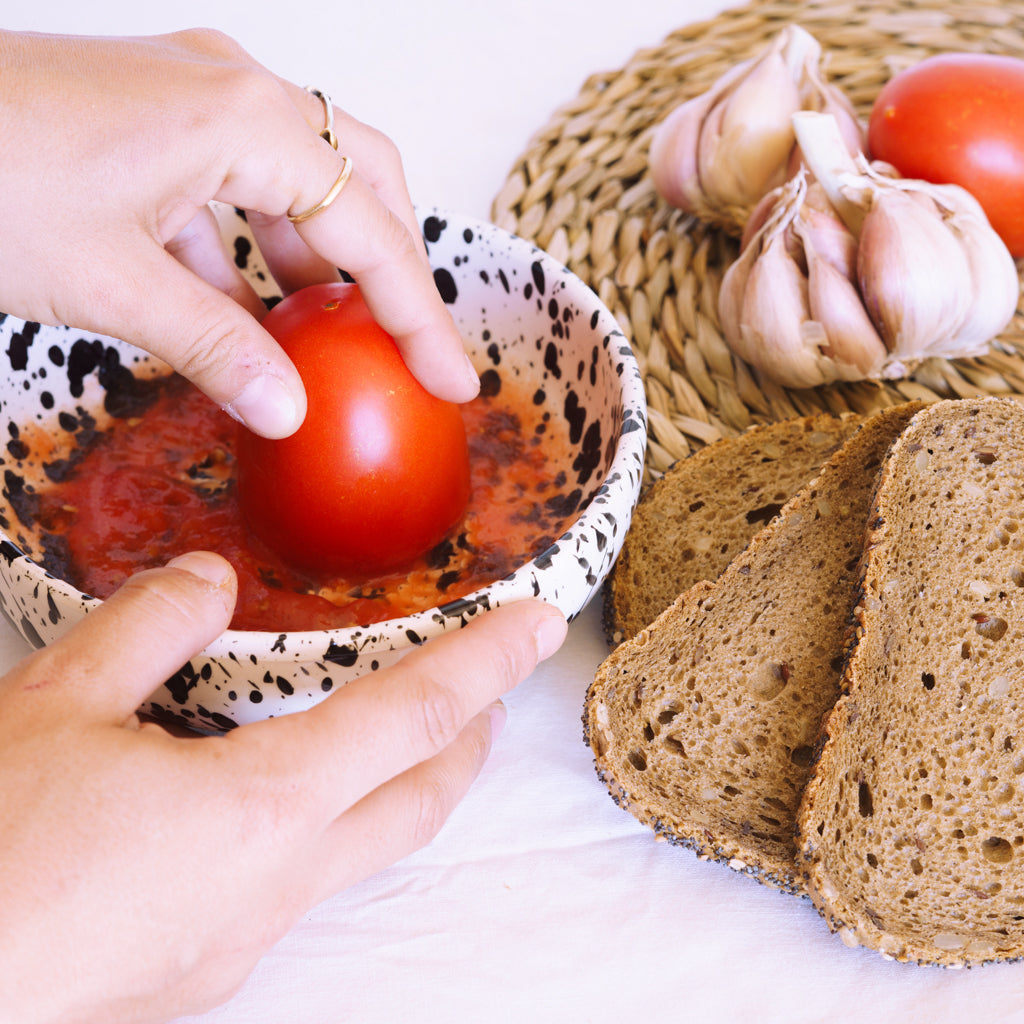 Dalmatian Ceramic Garlic Grater Plate and Bowls 3 sizes