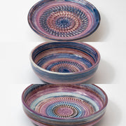 Purple Rain Ceramic Garlic Grater Plate and Bowls 3 sizes